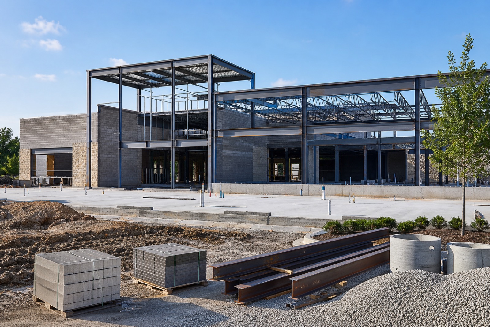 Building roof under construction